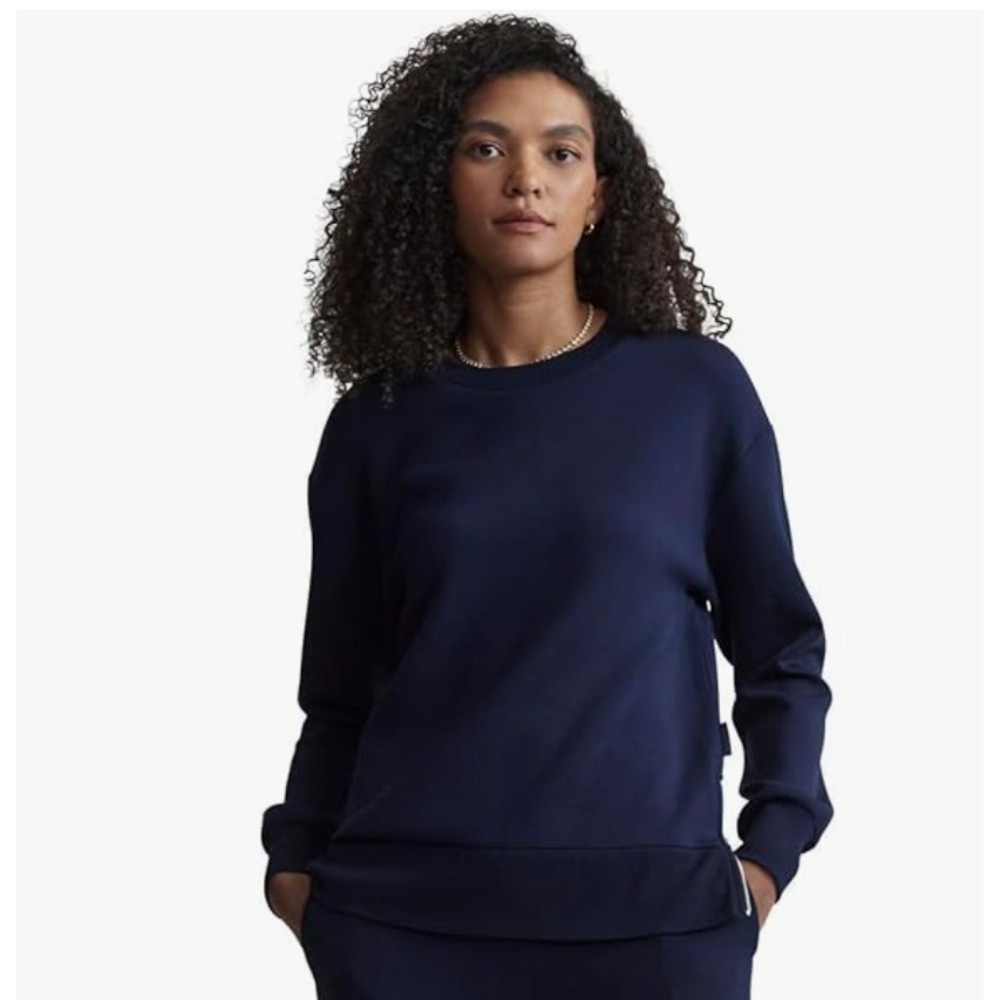 Varley Gabriella Sweatshirt Navy Blue‎ DoubleSoft Crewneck Women's Small